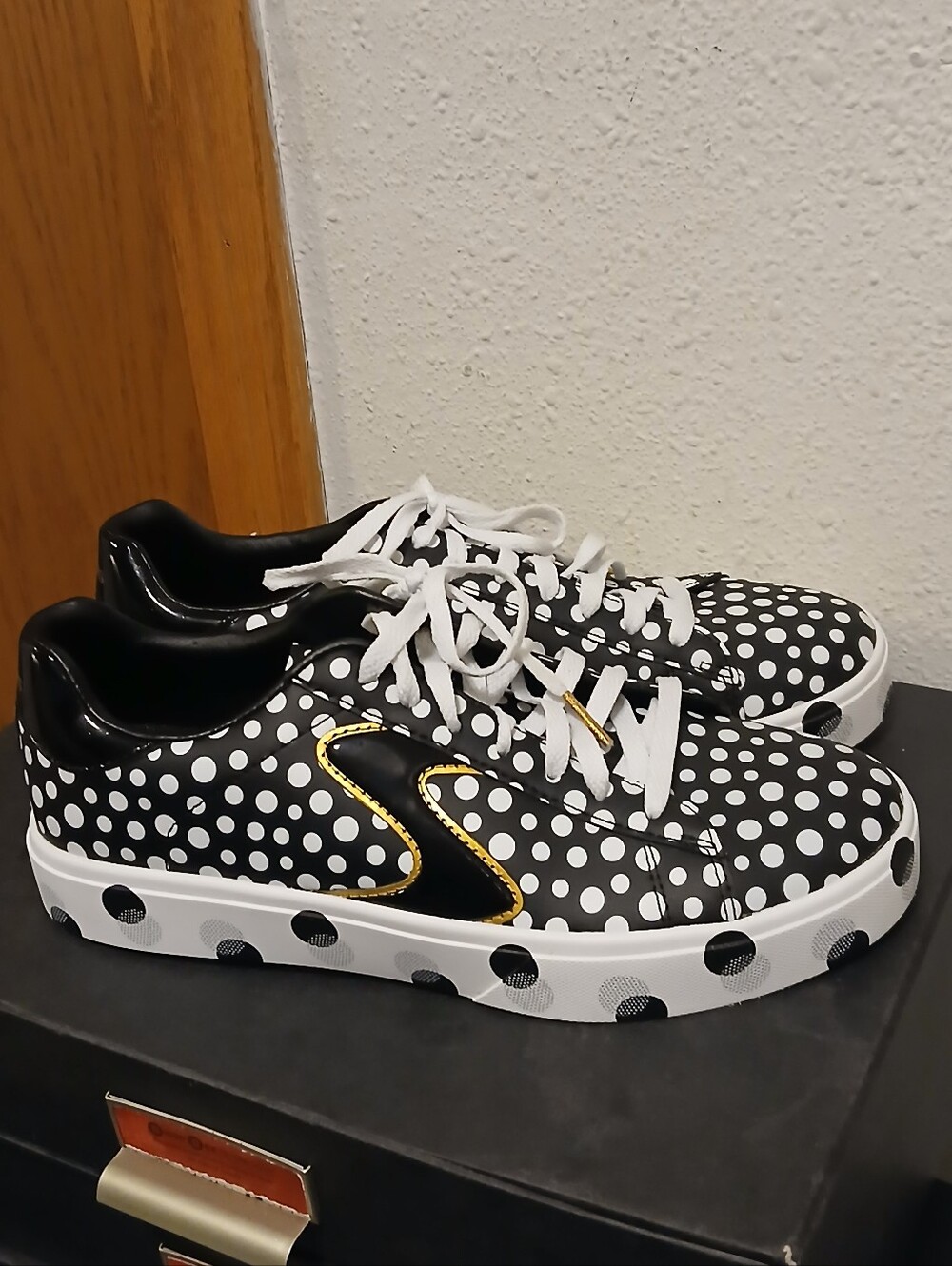 Skechers Eden LX Dots Galore Black White Polka Dot Sneakers Sz 8